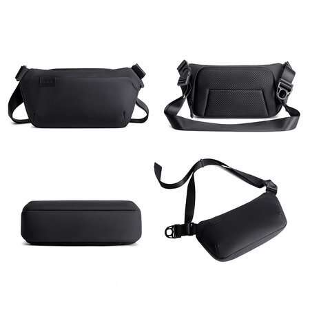 Saszetka nerka czarna męska damska na ramię miejska wodoodporna elegancka stylowa 4 L Arctic Hunter Y00569Black