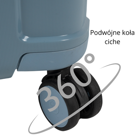 Duża walizka jasnoniebieska na kółkach podróżna do samolotu, lekka, pojemna i elegancka 93 L  Wowbag 6910 L light blue