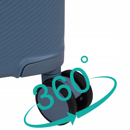 Duża walizka podróżna jasnoniebieska na kółkach – lekka, stylowa i wytrzymała do samolotu Wowbag 7918 L light blue