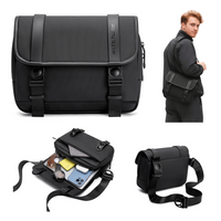 Torebka listonoszka czarna na ramię miejska wodoodporna elegancka na tablet 10,2″ 5,8 l Arctic Hunter K00568Black