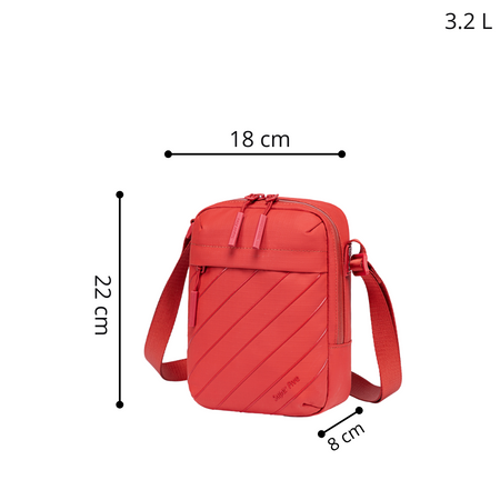 Saszetka torba na ramię czerwona damska miejska saszetka młodzieżowa na spacer 3,2 L Super Five FKB697Red