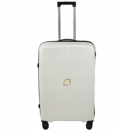 Walizka średnia biała – elegancka, podróżna, funkcjonalna, na kółkach i lekka do samolotu Wowbag 7918 M white