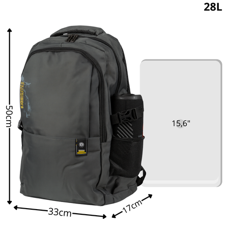 Plecak nowoczesny szary szkolny sportowy pojemny dla chłopców i dziewczyn na laptopa 15,6" Wowbag BG822308 grey