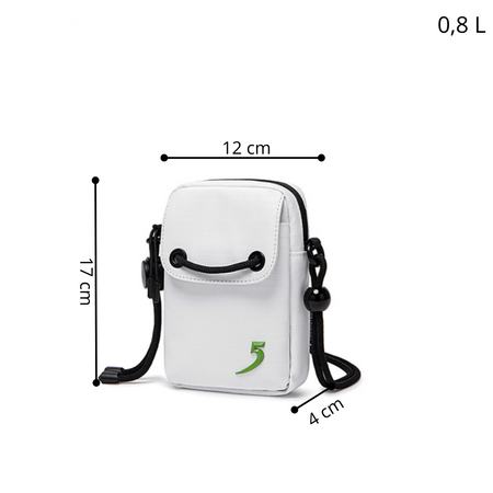 Saszetka damska biała mini wodoodporna torebka miejska na ramię kompaktowa 0,8 l FKB525White