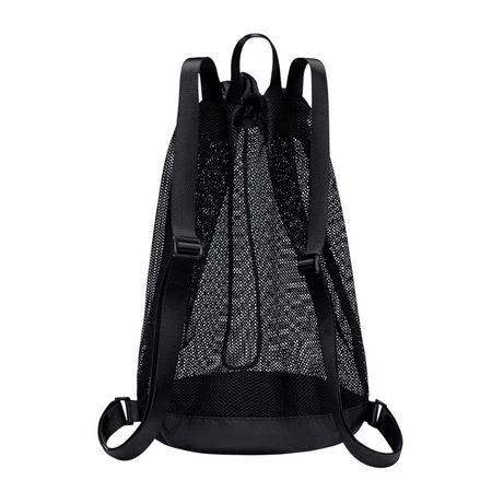 Czarny plecak siatkowy na piłki nożne, koszykowe i siatkowe, 26 l, idealny na treningi i mecze. SUPER FIVE FB760 Black.