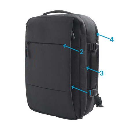 Plecak czarny kabinowy podróżny 50x33x20 na pokład Wizzair LOT WJ8423 black