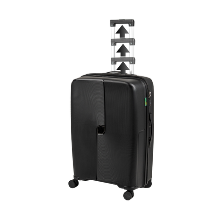 Walizka na kółkach czarna średnia – elegancka, funkcjonalna, do samolotu, lekka i pojemna Wowbag 7918 M black