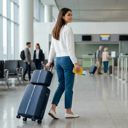 Kuferek podróżny granatowy lekki na akcesoria kosmetyki dodatek do walizki