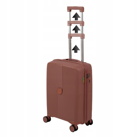 Walizka kabinowa różowo-złota – mała, podróżna, elegancka, modna i praktyczna na kółkach Wowbag 7918 S rose gold