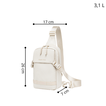 Saszetka damska biała na ramię wodoodporna torba miejska praktyczna stylowa 3,1 L Super Five FXB753White