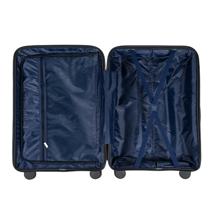 Komplet walizek podróżnych ciemnoniebieskich 3 szt. lekkie i trwałe zestaw na kółkach Wowbag 7905 dark blue