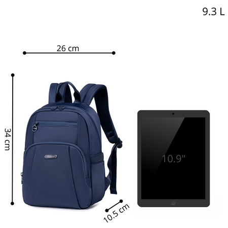 Niebieski plecak miejski damski, 9,3 l, wodoodporny i stylowy. Na studia, do pracy i na co dzień. CHANTRIA CB770bl.