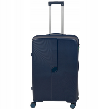 Walizka podróżna ciemnoniebieska duża na kółkach – lekka, wytrzymała i elegancka do samolotu Wowbag 7918L dark blue