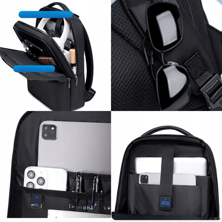 Plecak miejski niebieski, biznesowy, 10 l, na laptopa 15,6", nowoczesny i praktyczny. Arctic Hunter B00681 Blue.