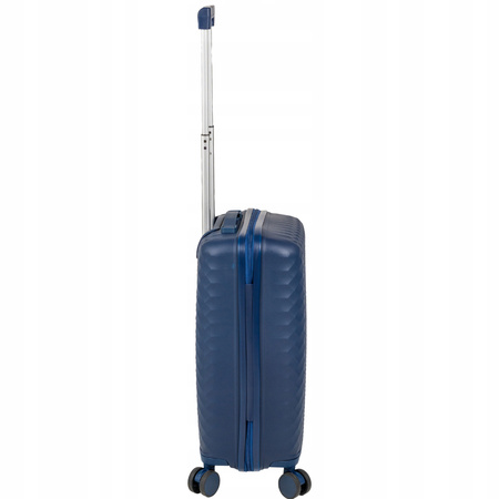 Walizka kabinowa podróżna ciemnoniebieska na kółkach, lekka i wytrzymała 41 L Wowbag 7900 S dark blue
