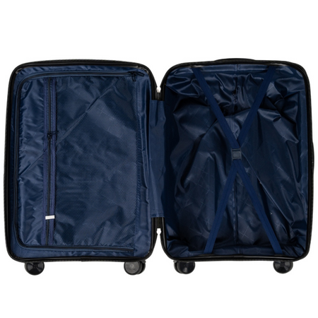 Walizka średnia biała – elegancka, podróżna, funkcjonalna, na kółkach i lekka do samolotu Wowbag 7918 M white