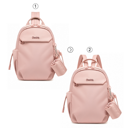 Plecak damski na tablet miejski smart mini pudrowy na lato delikatny z etui