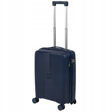 Walizka kabinowa ciemnoniebieska – mała, podróżna, elegancka, na kółkach i praktyczna Wowbag 7918 S dark blue