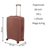 Komplet walizek podróżnych różowe złoto 3 szt. elegancki zestaw walizek lekkich i wytrzymałych Wowbag 7918 rose gold