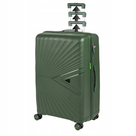 Walizka podróżna duża ciemnozielona na kółkach – lekka, elegancka i wytrzymała 100 L Wowbag 7905 L dark green