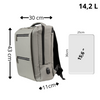 Plecak młodzieżowy szary - do szkoły, na studia, do pracy, mieści laptop 15,6 Wowbag BK91105 grey