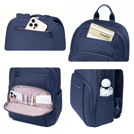 Niebieski plecak miejski damski, 9,3 l, wodoodporny i stylowy. Na studia, do pracy i na co dzień. CHANTRIA CB770bl.