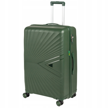 Walizka podróżna duża ciemnozielona na kółkach – lekka, elegancka i wytrzymała 100 L Wowbag 7905 L dark green