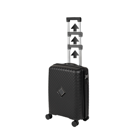 Walizka mała do samolotu czarna na kółkach, trwała i stylowa walizka podróżna z PP , pojemna 41 L Wowbag 7900 S black