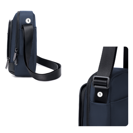 Saszetka męska granatowa wodoodporna torba na ramię miejska biznesowa elegancka funkcjonalna 2,7 L Arctic Hunter K00689Blue