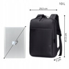 Plecak miejski czarny, biznesowy, wodoodporny, 8,5 l, na laptopa 15,6", elegancki i praktyczny. Arctic Hunter B00574 Black
