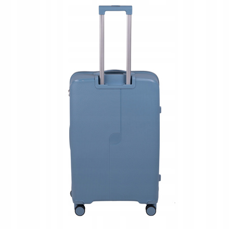 Duża walizka podróżna jasnoniebieska na kółkach – lekka, stylowa i wytrzymała do samolotu Wowbag 7918 L light blue