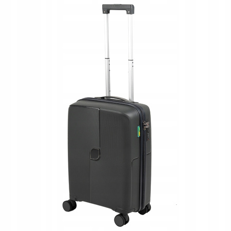 Mała walizka ciemnoszara – kabinowa, podróżna, nowoczesna i wytrzymała na kółkach Wowbag 7918 S dark grey