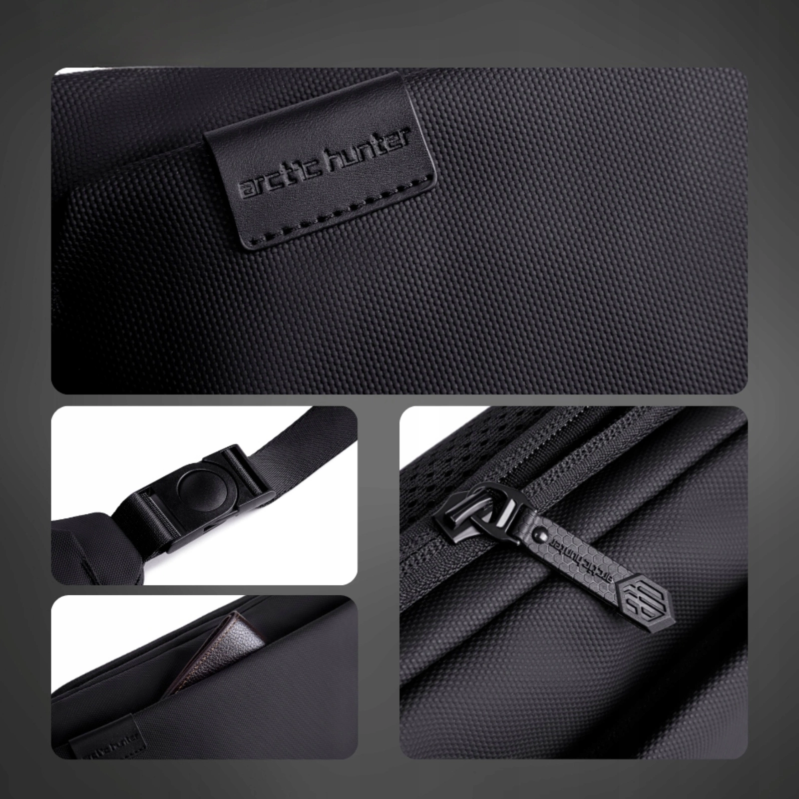 Saszetka nerka szara na ramię damska męska miejska wodoodporna modna nowoczesna torba 4 L Arctic Hunter Y00569Grey pol_pl_Saszetka-nerka-szara-na-ramie-damska-meska-miejska-wodoodporna-modna-nowoczesna-torba-4-L-Arctic-Hunter-Y00569Grey-55_4