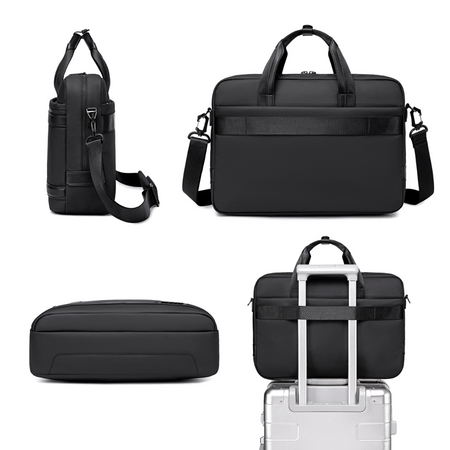 Torba na ramię czarna na laptop 15,6 na A4 9L biznesowa do pracy na studia