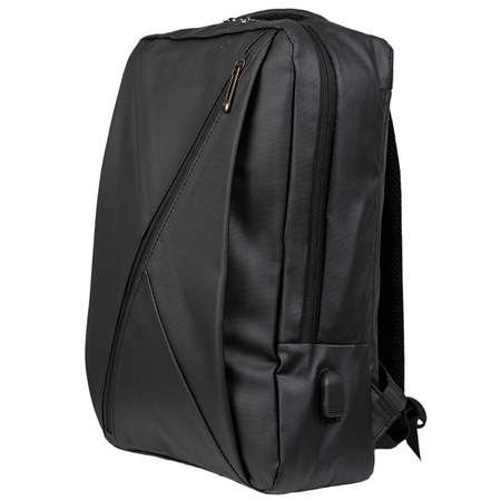 Plecak szkolny czarny nowoczesny z USB dla chłopaków i dziewczyn - do pracy na studia Wowbag BK91109 black