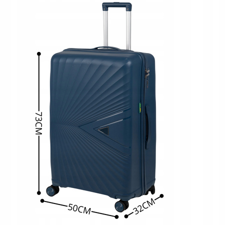 Duża walizka podróżna ciemnoniebieska na kółkach – lekka, elegancka i wytrzymała 100 L Wowbag 7905 L dark blue