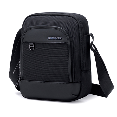 Saszetka męska czarna na ramię torba miejska biznesowa wodoodporna modna stylowa 2,7 L Arctic Hunter K00689Black