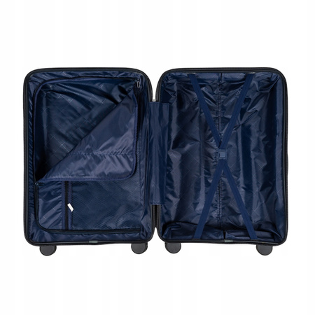 Walizka kabinowa podróżna ciemnoniebieska na kółkach, lekka i wytrzymała 41 L Wowbag 7900 S dark blue