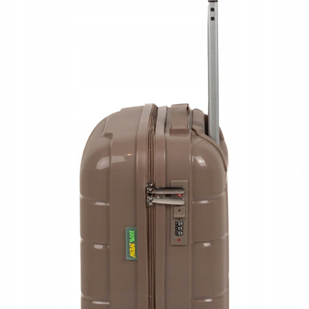 Walizka kabinowa na kółkach beżowa – stylowa, podróżna, lekka i praktyczna do samolotu Wowbag 6910 S champagne