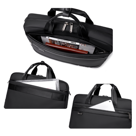 Torba na ramię czarna na laptop 15,6 na A4 9L biznesowa do pracy na studia