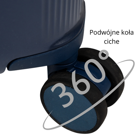 Komplet walizek podróżnych ciemnoniebieskich 3 szt. zestaw walizek lekkich i wytrzymałych na kółkach Wowbag 7918DarkBlue