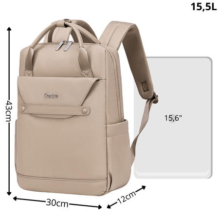 Plecak miejski damski beżowy modny stylowy do pracy dla dziewczyny CHANTRIA CB00628 khaki