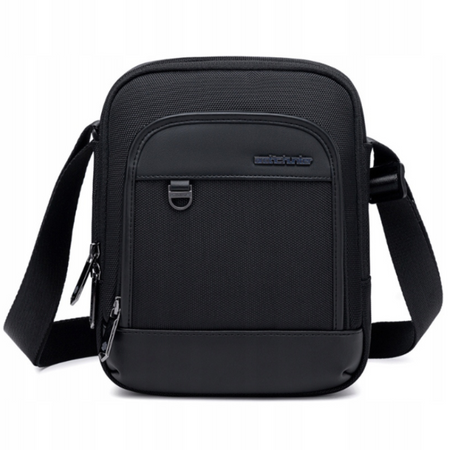 Saszetka męska czarna na ramię torba miejska biznesowa wodoodporna modna stylowa 2,7 L Arctic Hunter K00689Black