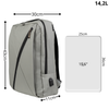 Plecak szkolny młodzieżowy szary z USB, pojemny, na laptop, do szkoły, studiów, pracy i wycieczek Wowbag BK91109 grey