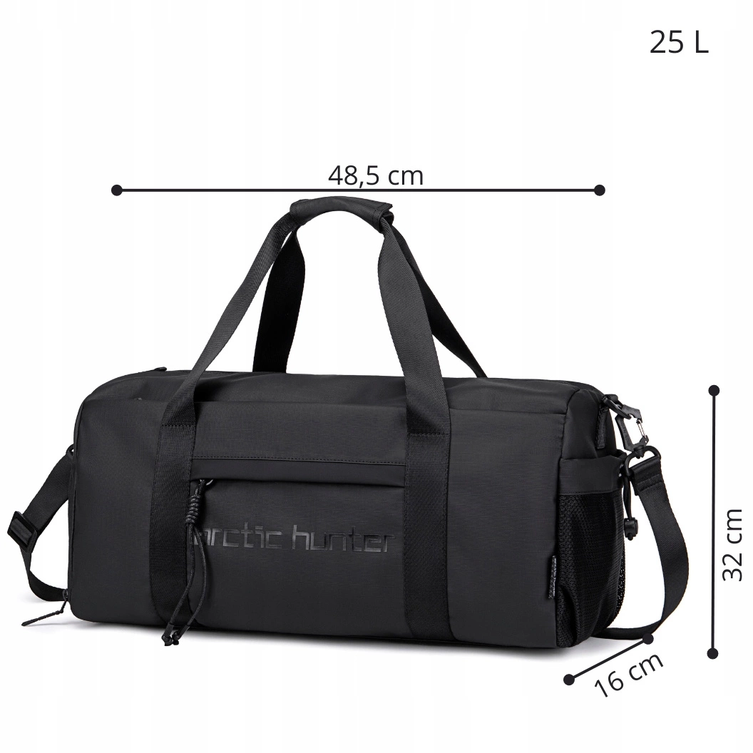 Torba sportowa czarna 25 l miejska, wodoodporna, modna i pojemna na siłownię i podróż. Arctic Hunter LX00537 Black. pol_pl_Torba-sportowa-czarna-25-l-miejska-wodoodporna-modna-i-pojemna-na-silownie-i-podroz-Arctic-Hunter-LX00537-Black-51_14