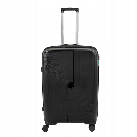 Walizka podróżna czarna duża na kółkach – elegancka, pojemna i trwała walizka do samolotu Wowbag 7918 L black