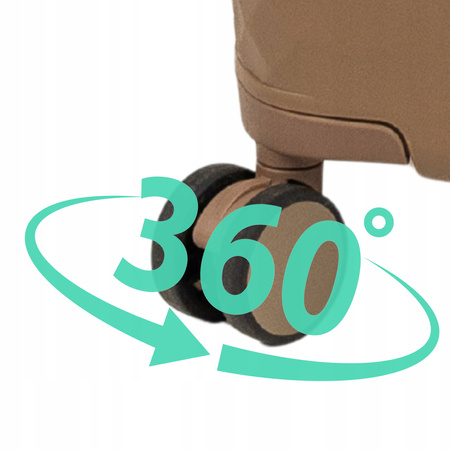 Walizka duża beżowa elegancka walizka podróżna na kółkach do samolotu lekka i wytrzymała Wowbag 7900 L champagne