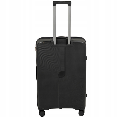 Walizka duża ciemnoszara na kółkach – elegancka, lekka i pojemna walizka podróżna do samolotu Wowbag 7918 L dark grey