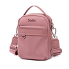 Torebka saszetka damska crossbody mała na ramię nylonowa ciemnoróżowa stylowa