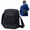 Saszetka męska czarna na ramię torba miejska biznesowa wodoodporna modna stylowa 2,7 L Arctic Hunter K00689Black